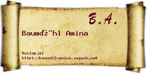 Baumöhl Amina névjegykártya